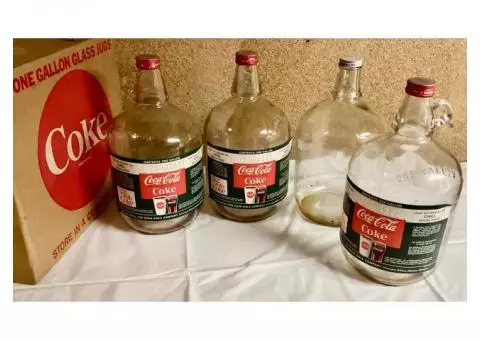 Group of Coke & & Up EMPTY Gallon syrup Jugs Bottles